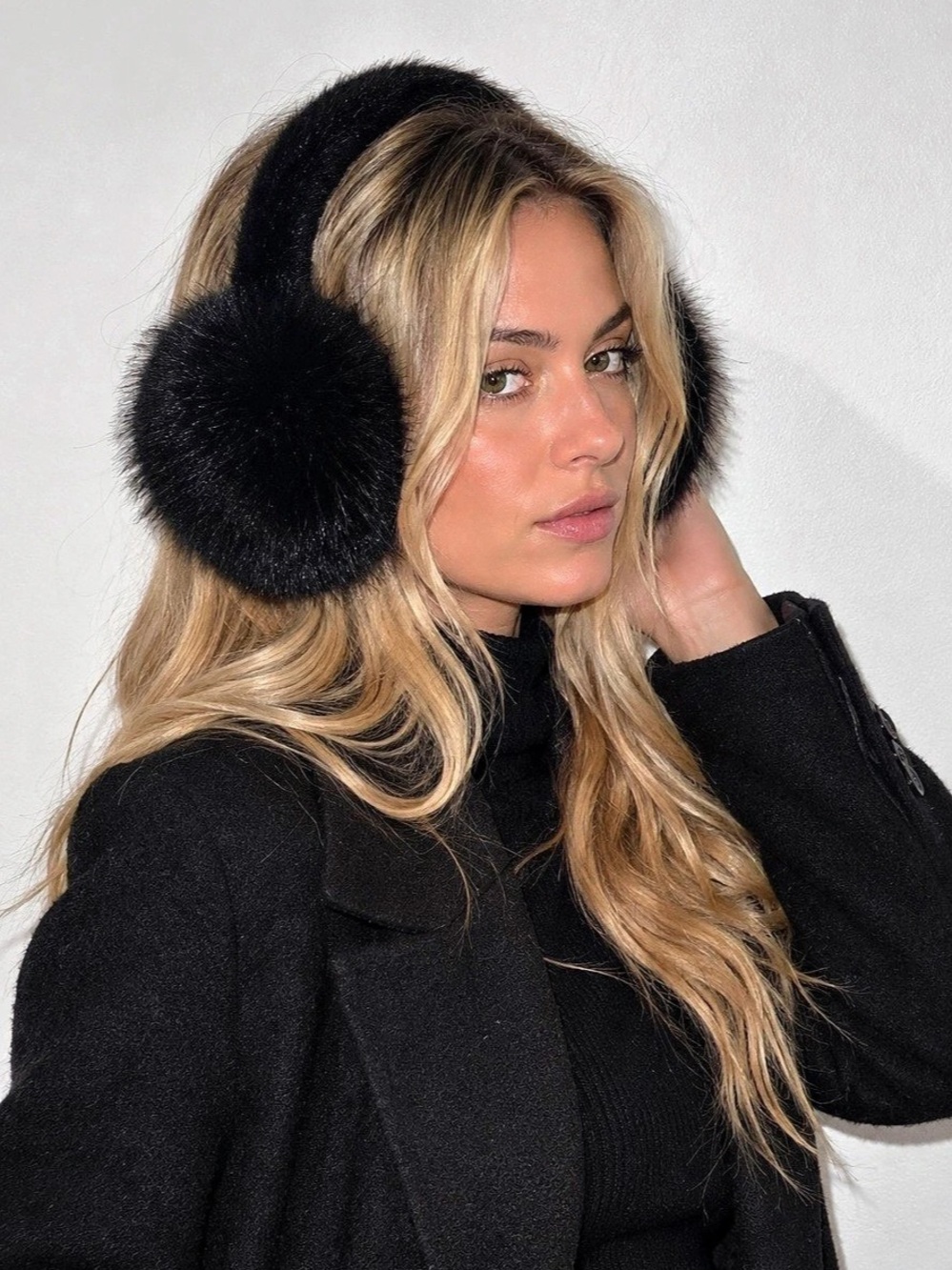 The CoCo Black faux Fur Earmuffs / New with tags